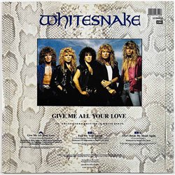 Whitesnake LP Give me all your love, 12-inch maxi  kansi EX- levy EX Käytetty LP