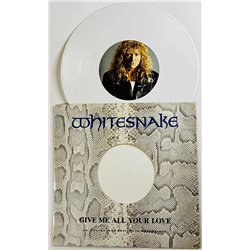 Whitesnake LP Give me all your love, 12-inch maxi  kansi EX- levy EX Käytetty LP