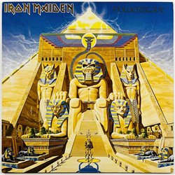 Iron Maiden LP Powerslave  kansi EX levy EX Käytetty LP