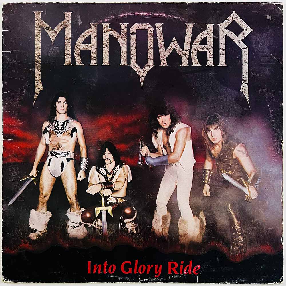 Manowar LP Into glory ride  kansi G+ levy EX Käytetty LP