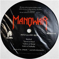 Manowar LP Into glory ride  kansi G+ levy EX Käytetty LP