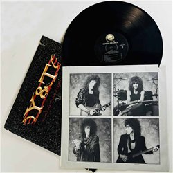 Y & T  LP Contagious  kansi G+ levy EX Käytetty LP