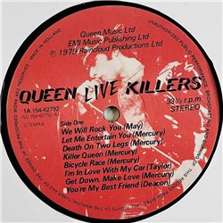 Queen LP Live Killers 2LP  kansi VG+ levy EX- Käytetty LP