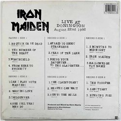 Iron Maiden LP Lie at Donington august 22nd 1992 3LP  kansi VG- levy EX- Käytetty LP