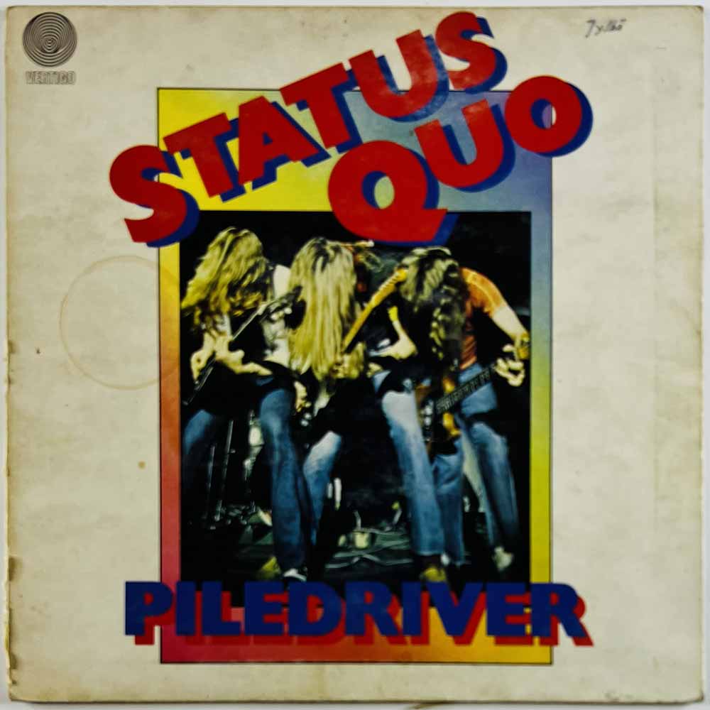 Status Quo LP Piledriver  kansi G levy G+ Käytetty LP