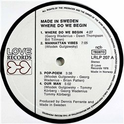 Made In Sweden 1976 LRLP 207 Where Do We Begin Begagnat LP