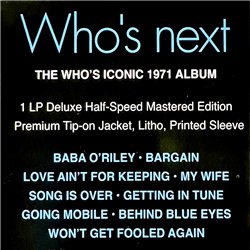 Who LP Who's Next, Half-Speed Mastered  kansi  levy  LP