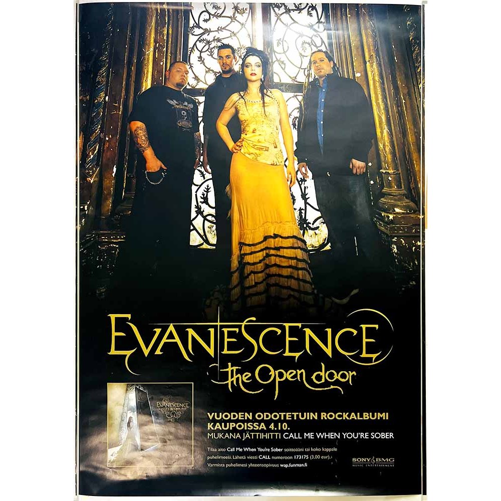 Evanescence, The Open Door Käytetty juliste promo poster 70cm x 100cm Käytetty juliste