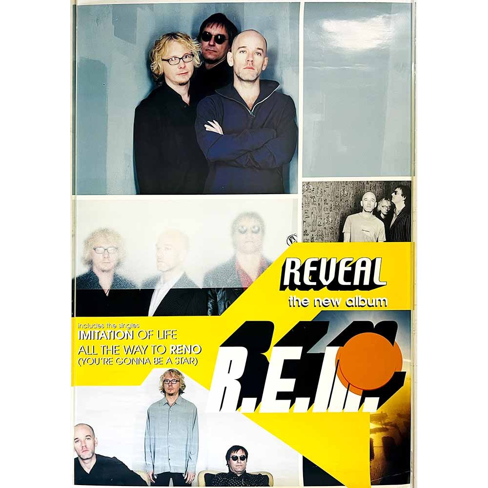 REM, Reveal Käytetty juliste promo poster 59cm x 84cm Käytetty juliste