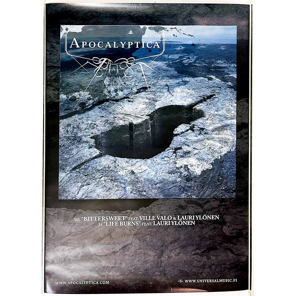 Apocalyptica feat. Ville Valo Käytetty juliste Promojuliste 50cm x 70cm Käytetty juliste