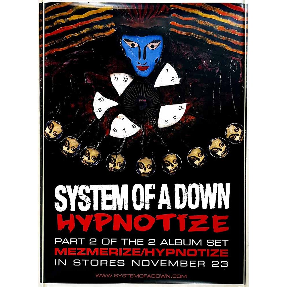 System Of Down, Hypnotize Käytetty juliste promo poster 50cm x 71cm Käytetty juliste