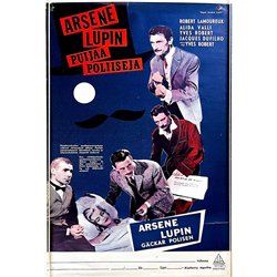 Arsene Lupin puijaa poliiseja Käytetty juliste elokuvajuiste 45cm x 70cm Käytetty juliste