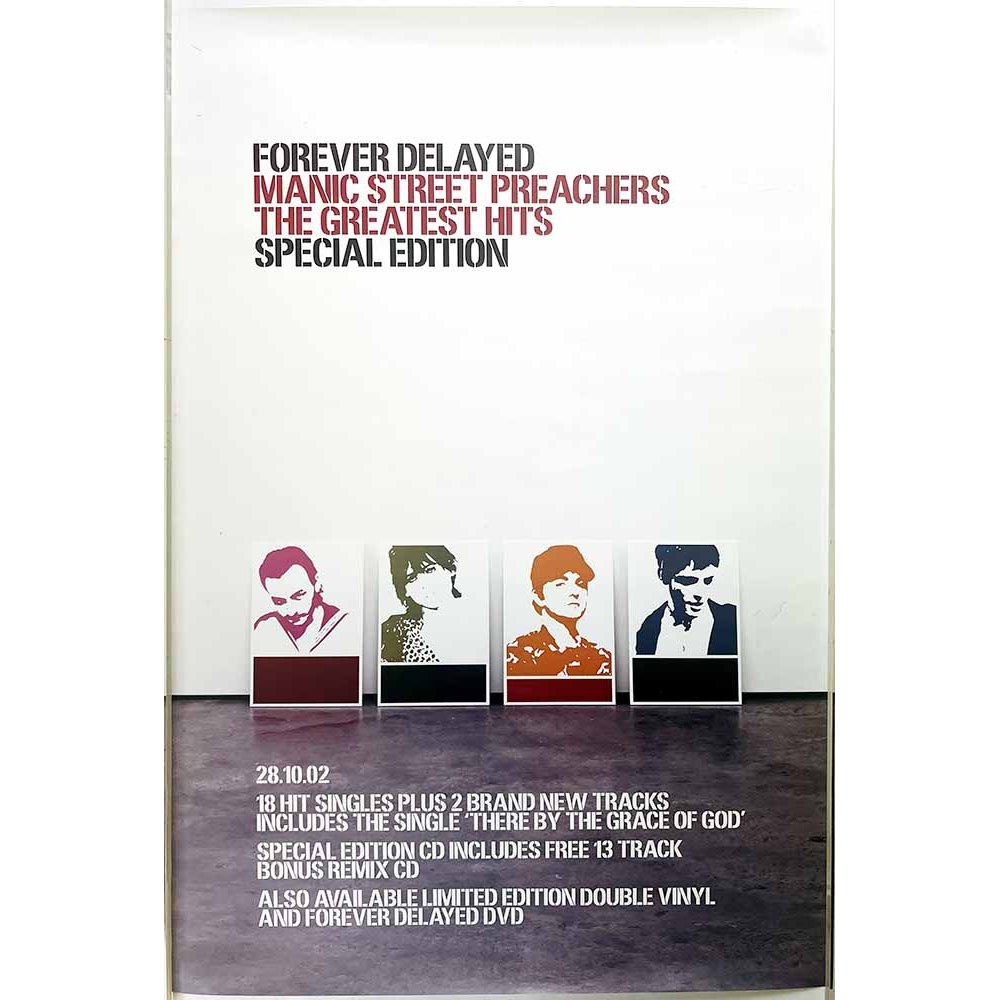 Manic Street Preachers, Forever Delayed Käytetty juliste promo poster 40cm x 60cm Käytetty juliste