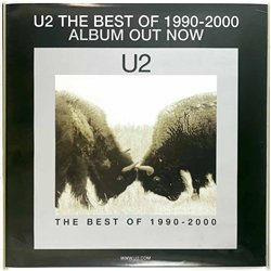 U2, The best of 1990-2000 (biisonit) Käytetty juliste promo poster 40cm x 40cm Käytetty juliste