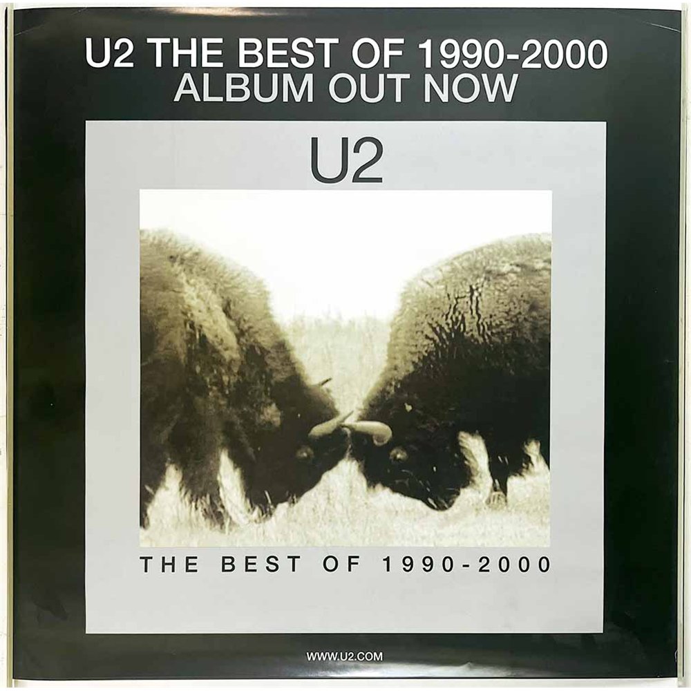 U2, The best of 1990-2000 (biisonit) Käytetty juliste promo poster 40cm x 40cm Käytetty juliste