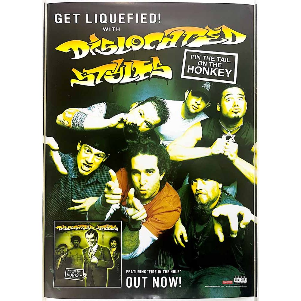 Dislocated Styles, Pin the tail on the honkey Käytetty juliste promo poster 42cm x 60cm Käytetty juliste