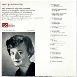 Ahonen Ritva LP Maria Jotunin Novelleja  kansi EX- levy EX Käytetty LP