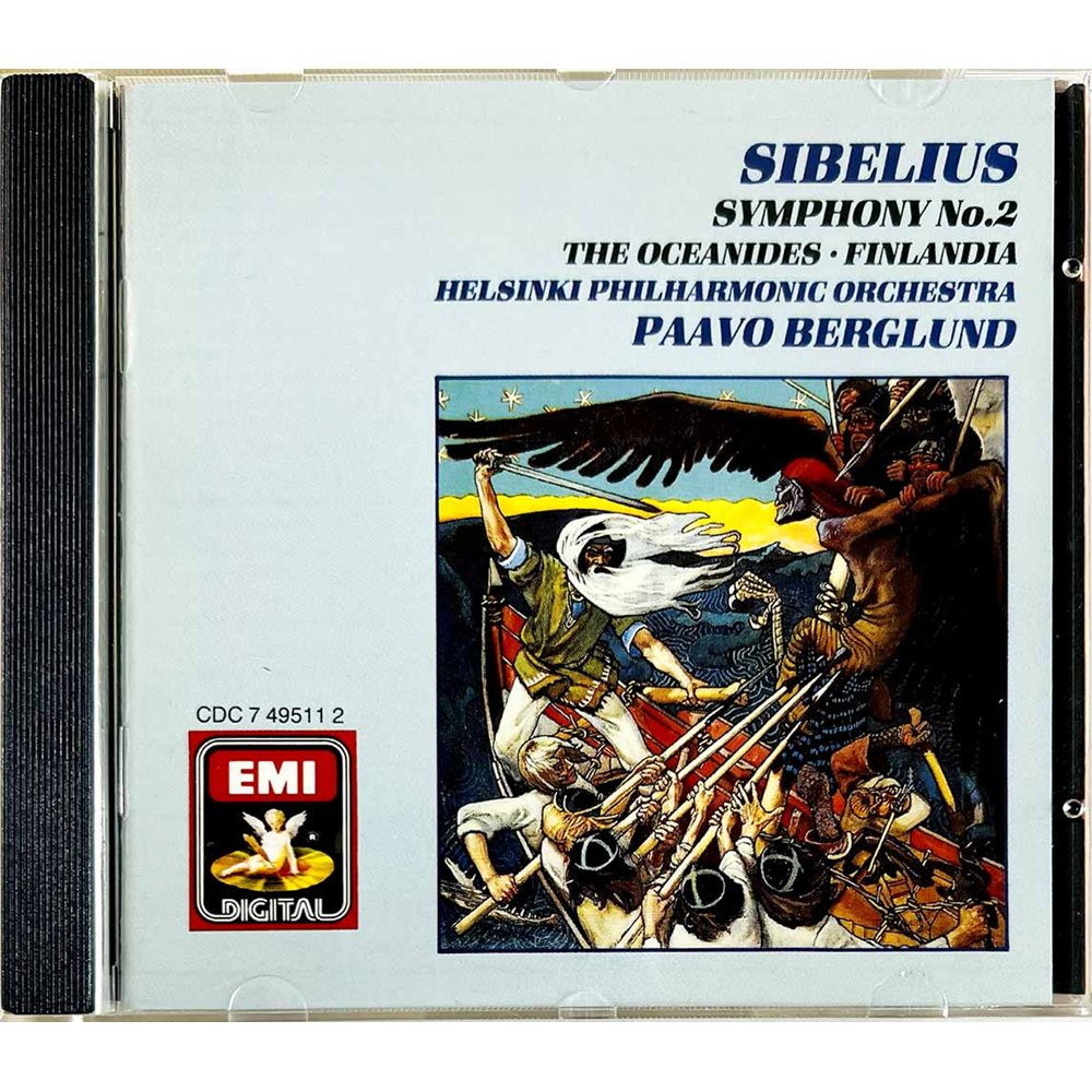 Sibelius Jean, Paavo Berglund CD Symphony No.2, Finlandia  kansi EX levy EX Käytetty CD