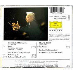 Sbelius Jean, Smetana, Liszt CD Finlandia, Moldau, Les Preludes  kansi EX levy EX Käytetty CD