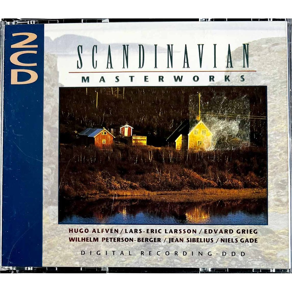 Sibelius Jean, Edvard Grieg, Alfven, Larsson CD Scandinavian Masterworks 2CD  kansi EX levy EX Käytetty CD