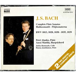 Bach J. S., Petri Alanko, Anssi Mattila CD Complete Flute Sonatas BWV 1013... 2CD  kansi EX levy EX Käytetty CD
