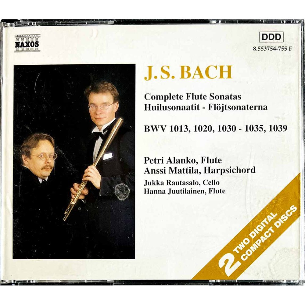 Bach J. S., Petri Alanko, Anssi Mattila CD Complete Flute Sonatas BWV 1013... 2CD  kansi EX levy EX Käytetty CD