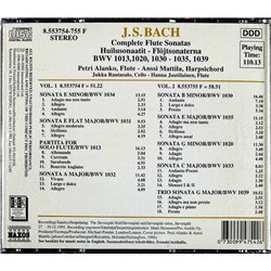 Bach J. S., Petri Alanko, Anssi Mattila CD Complete Flute Sonatas BWV 1013... 2CD  kansi EX levy EX Käytetty CD