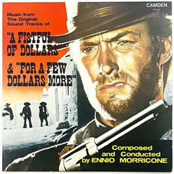 Ennio Morricone And His Orchestra LP A fistful of dollars & For a few dollars more  kansi EX levy EX Käytetty LP