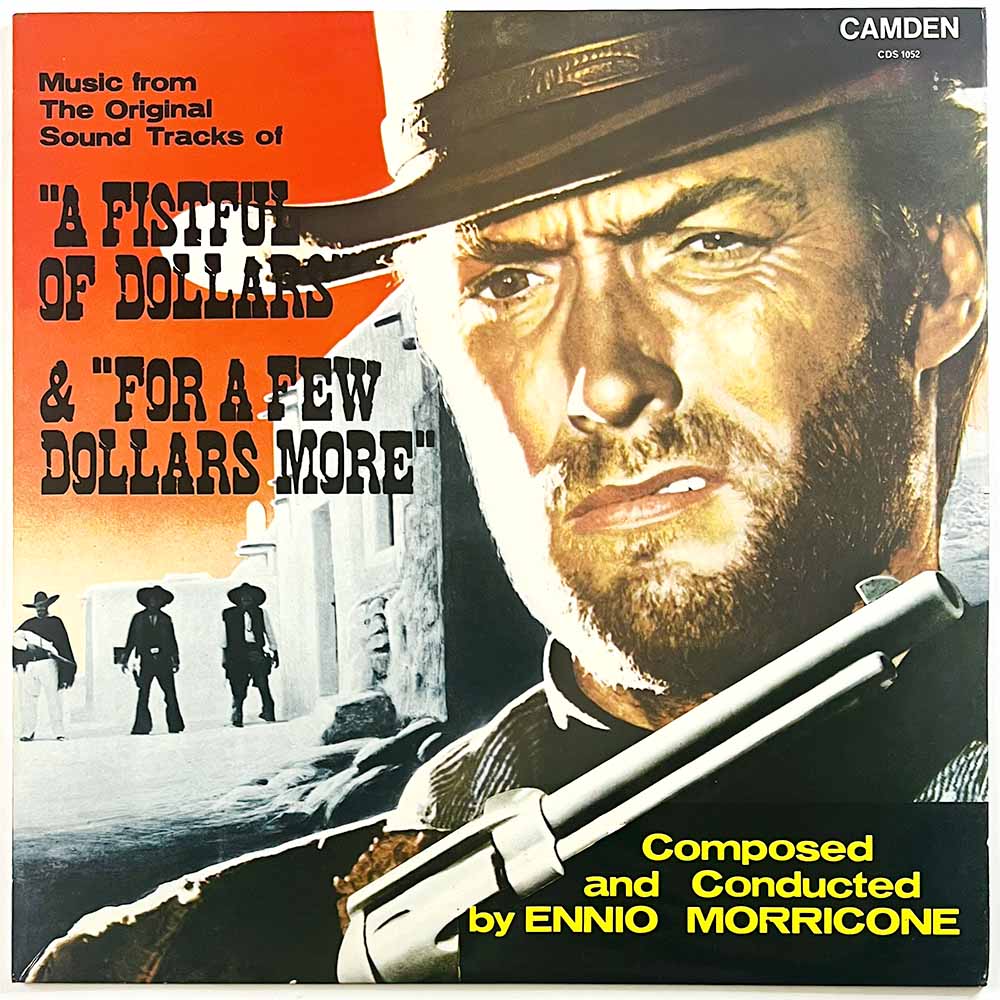 Ennio Morricone And His Orchestra LP A fistful of dollars & For a few dollars more  kansi EX levy EX Käytetty LP