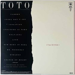 Toto LP Isolation  kansi EX levy EX Käytetty LP