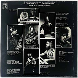 Tolonen Jukka LP A passenger to Paramaribo  kansi EX levy EX Käytetty LP
