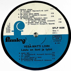 Loiri Vesa-Matti 1973 SFLP 9538 Laulu on iloni ja työni Begagnat LP