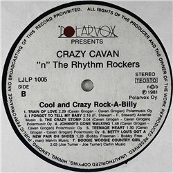Crazy Cavan "N" The Rhythm Rockers LP Cool and Crazy Rock-A-Billy  kansi VG+ levy EX Käytetty LP