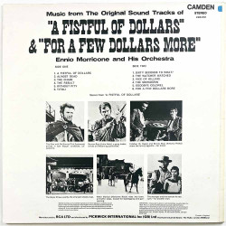 Ennio Morricone And His Orchestra LP A fistful of dollars & For a few dollars more  kansi EX levy EX Käytetty LP