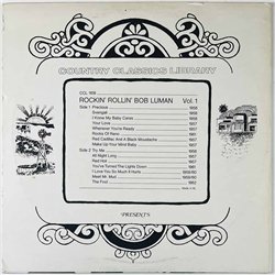 Luman Bob LP Rockin' Rollin' Bob Luman Vol. 1  kansi VG levy EX- Käytetty LP