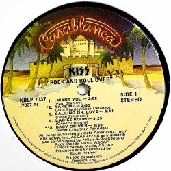 Kiss LP Rock and roll over  kansi EX- levy EX- Käytetty LP