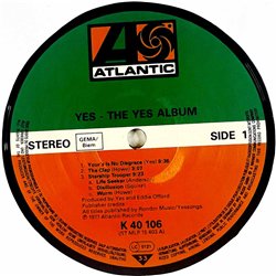 Yes LP The Yes Album  kansi EX levy EX Käytetty LP