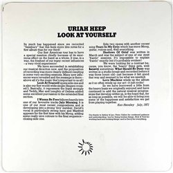 Uriah Heep LP Look at yourself  kansi EX- levy EX Käytetty LP