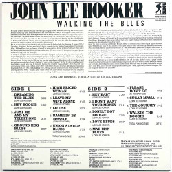 Hooker John Lee LP alking the blues  kansi EX levy EX Käytetty LP