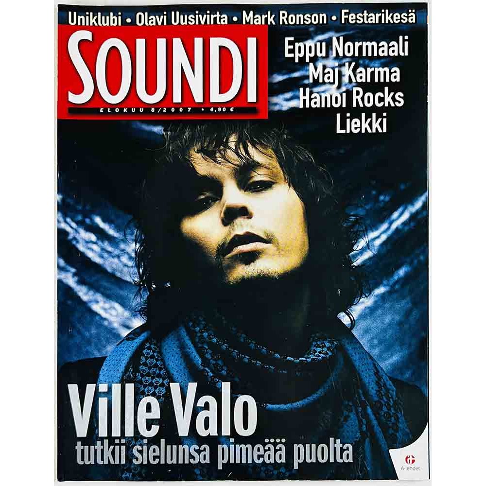 Soundi 2007 8 Ville Valo, Eppu Normaali, Hanoi Rocks aikakauslehti