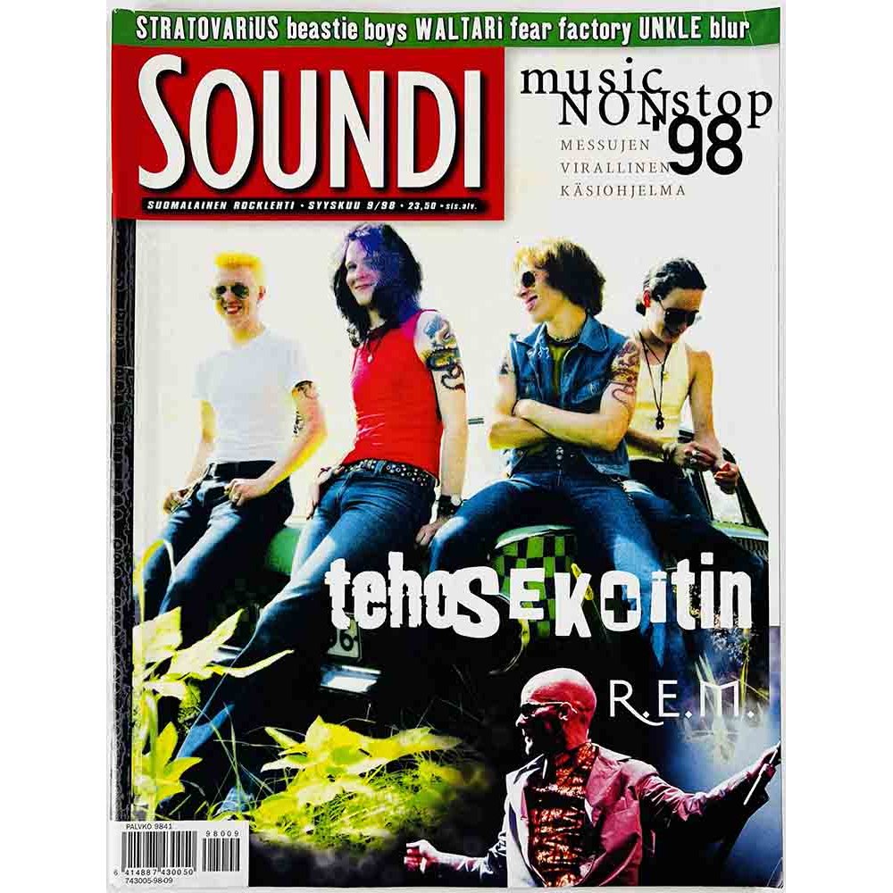 Soundi 1998 9 Tehosekoitin, R.E.M., Stratovarius begagnade magazine