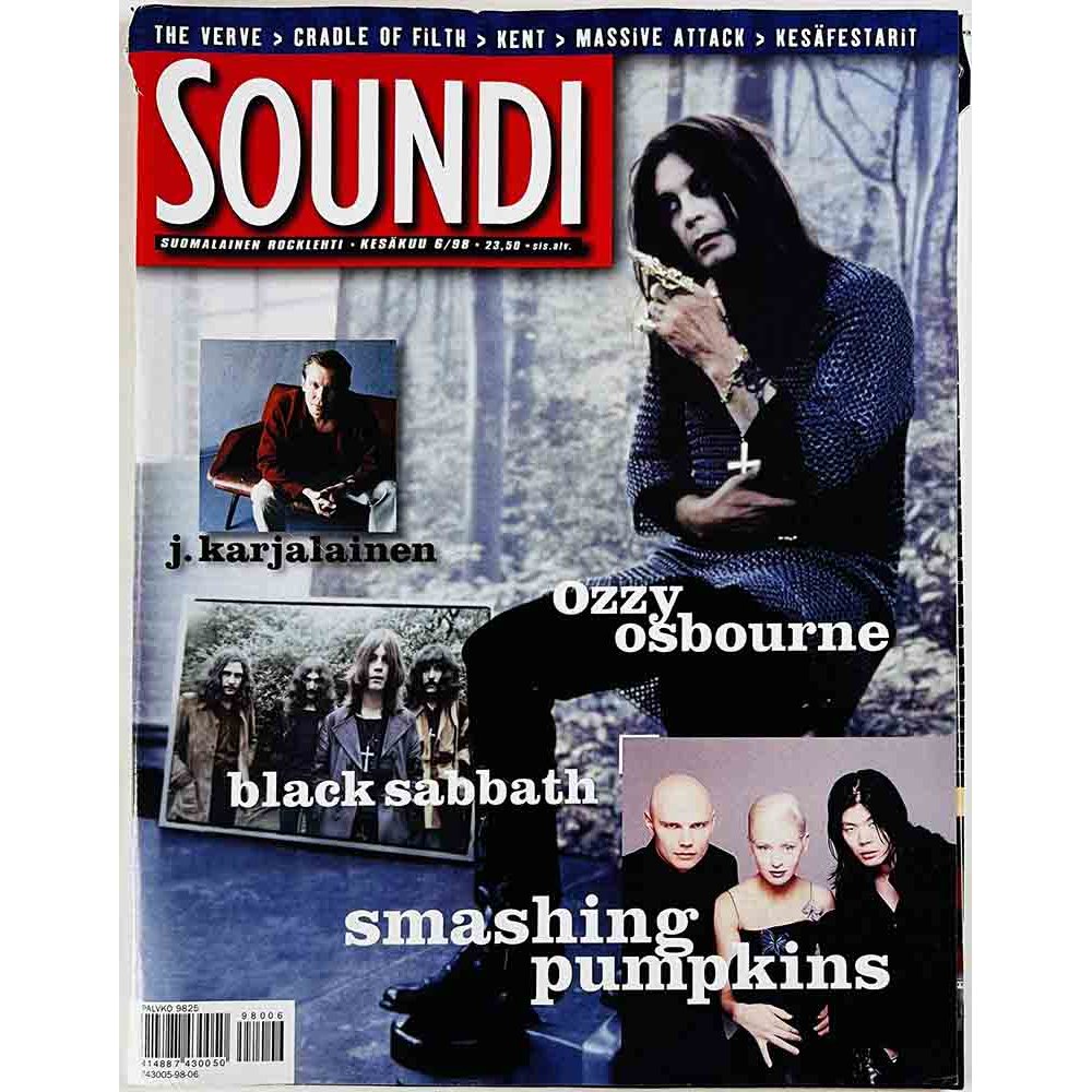 Soundi 1998 6 Ozzy Osbourne, Smashing Pumpkins, KENT begagnade magazine