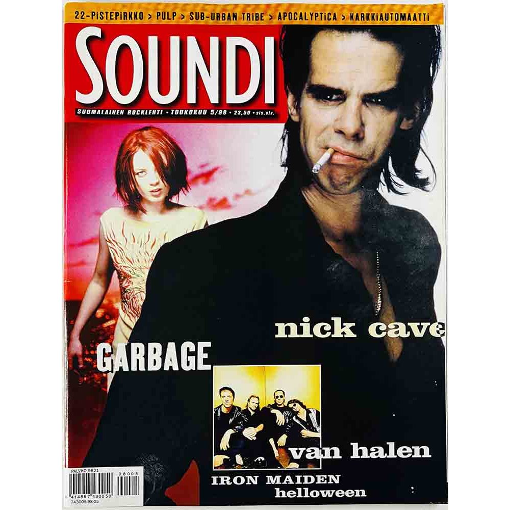 Soundi 1998 5 Nick Cave, Garbage, Van Halen, Iron Maiden begagnade magazine