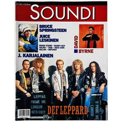 Soundi 1992 5 Juice Leskinen, David Byrne, Def Leppard begagnade magazine