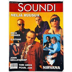 Soundi 1992 3 Mick Jagger, Tori Amos, Neljä Ruusua begagnade magazine
