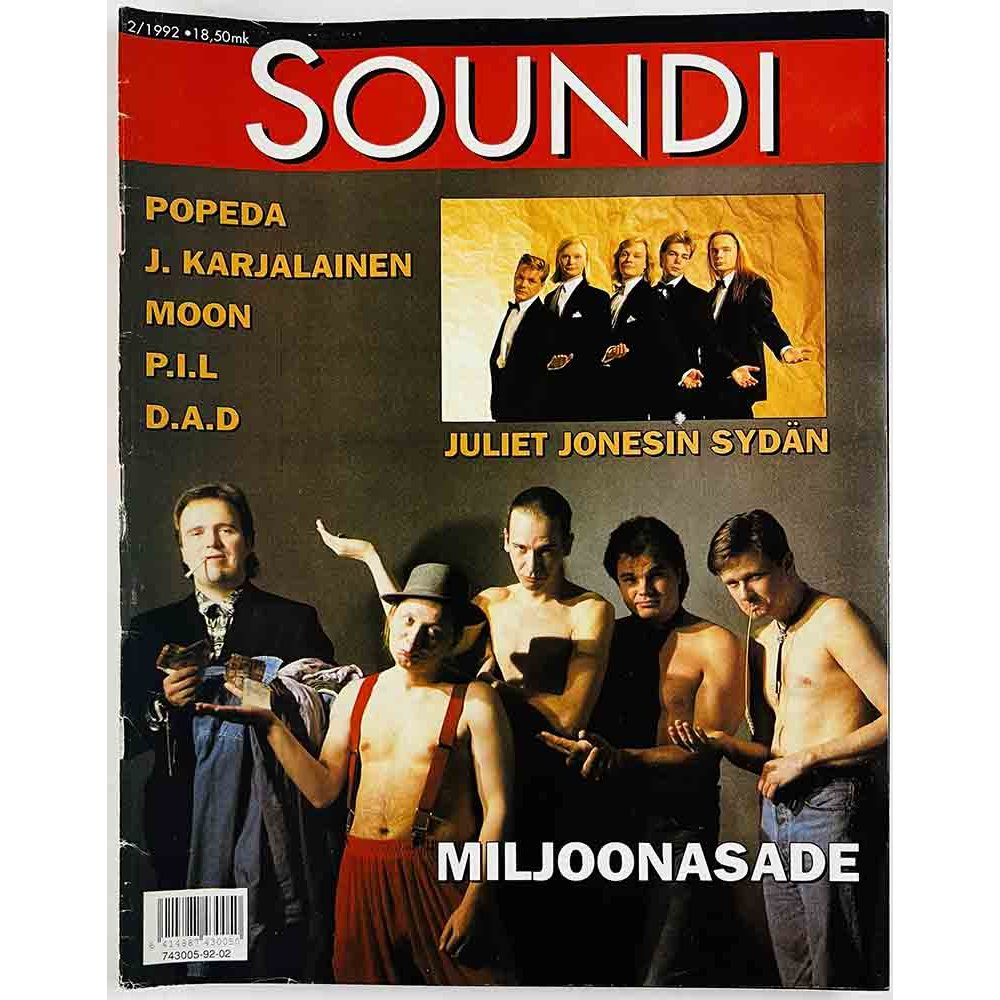Soundi 1992 2 Popeda, Juliet Jonesin Sydän, D.A.D. begagnade magazine