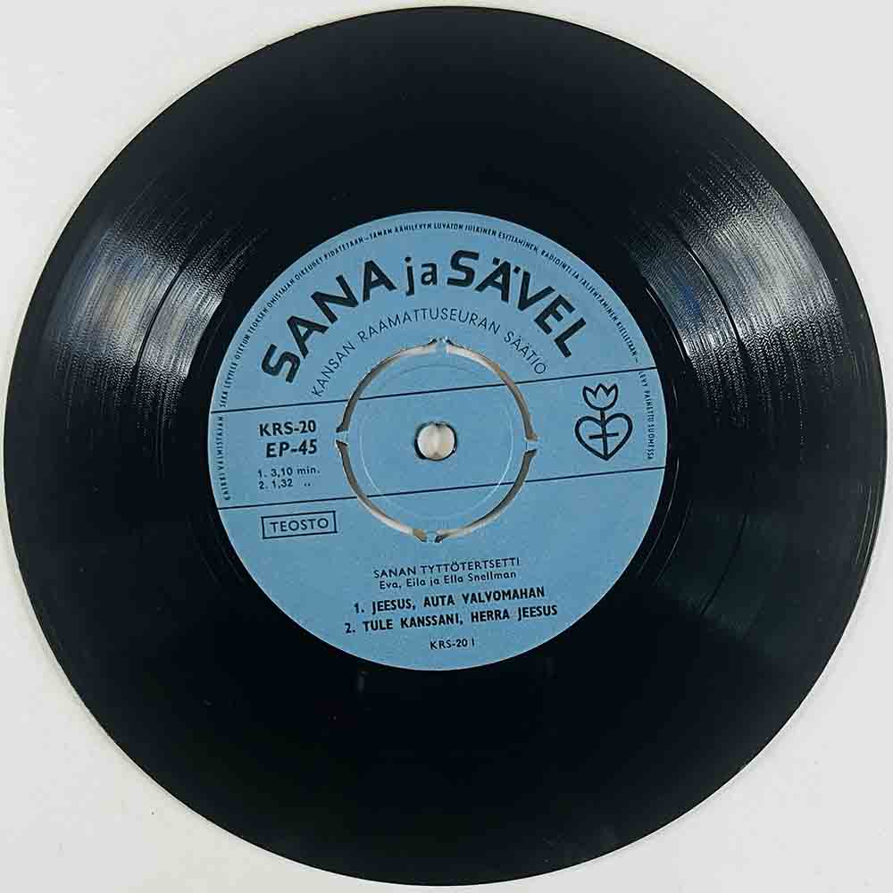 Sanan Tyttötertsetti Käytetty 7” ei kuvakantta Jeesus, auta valvomahan EP  kansi EX- levy EX- vinyylisingle