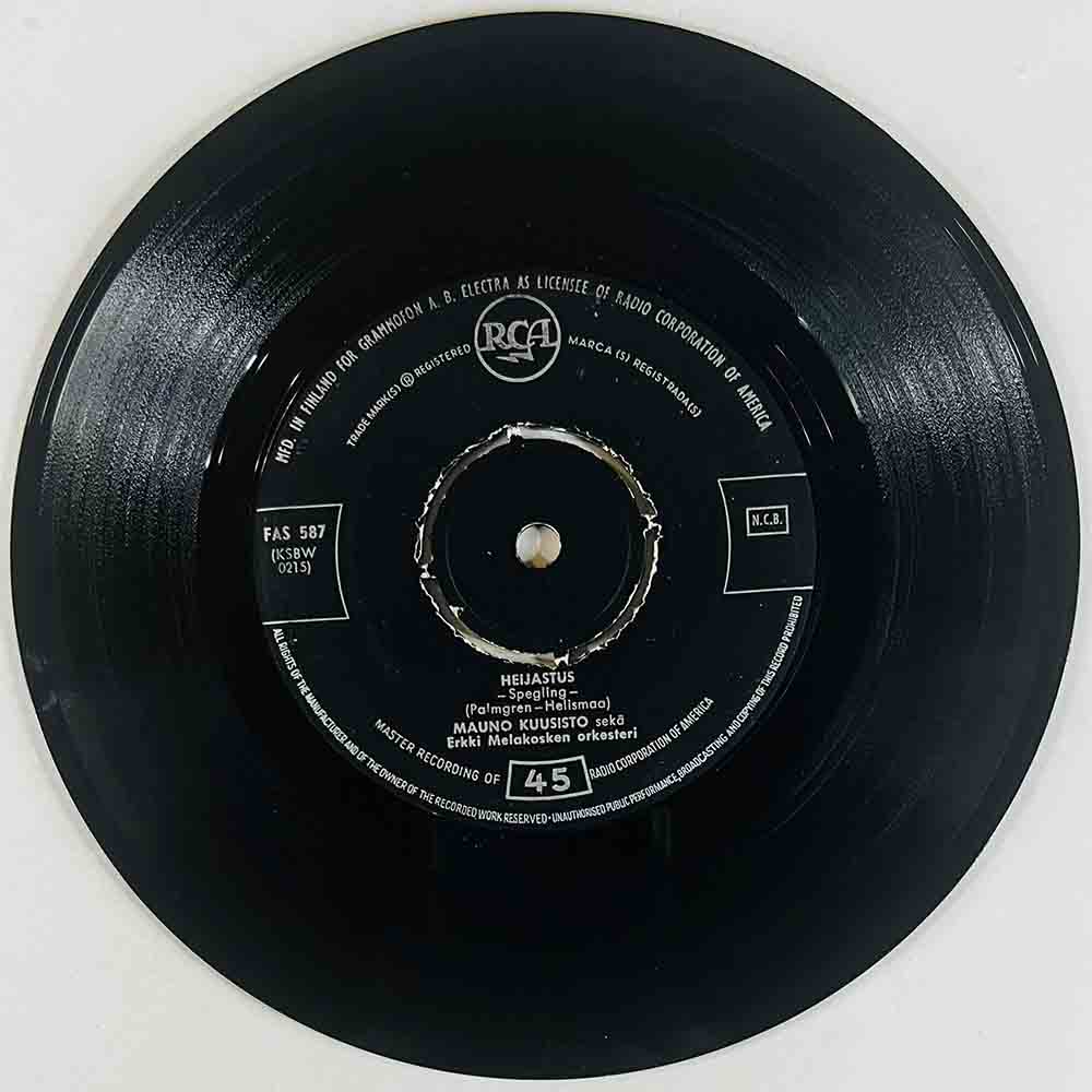 Kuusisto Mauno Käytetty 7” ei kuvakantta Heijastus / Kertokaa se hänelle  kansi Ei kuvakantta levy VG+ vinyylisingle
