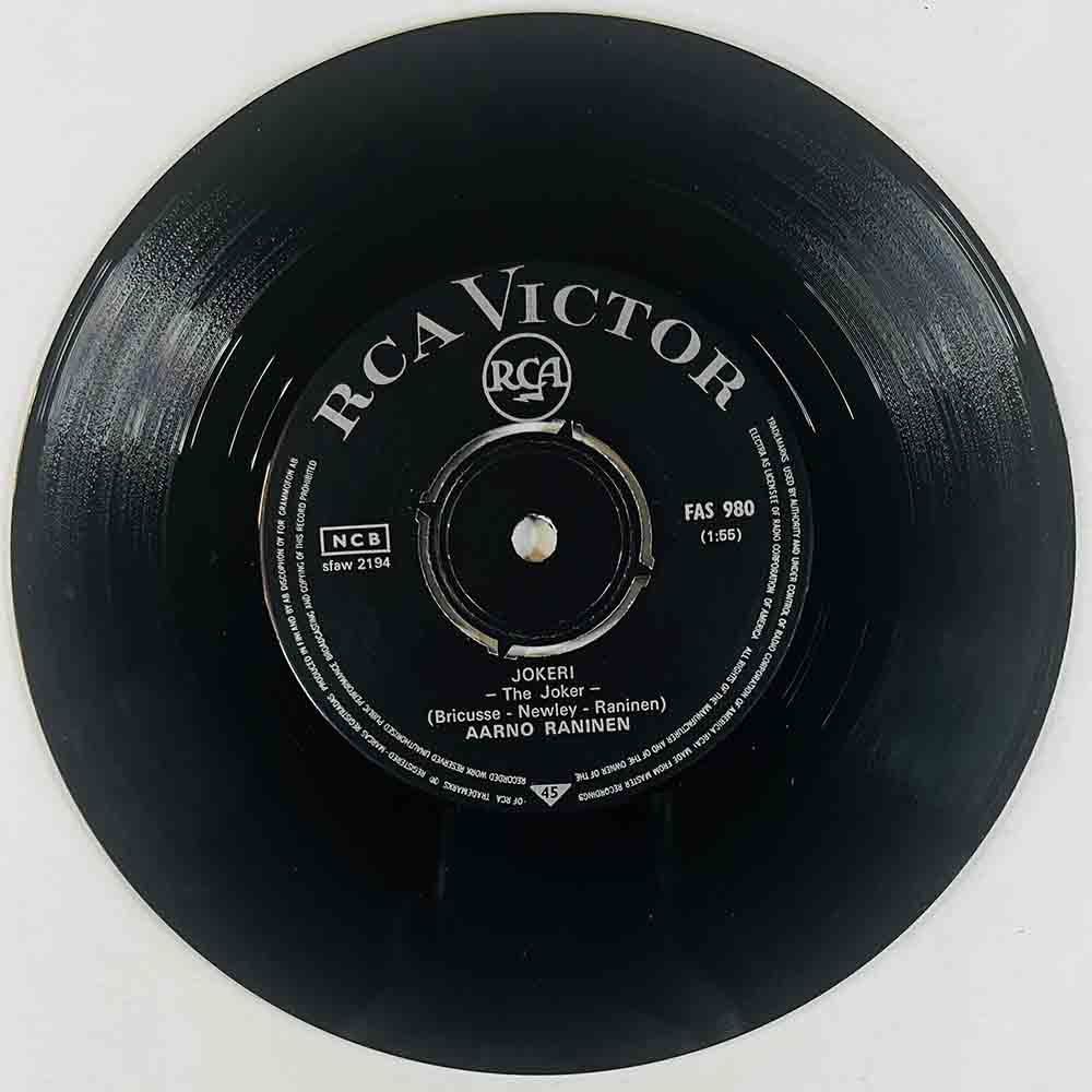Raninen Aarno Käytetty 7” ei kuvakantta Jokeri / Näin uudelleen kuljen  kansi Ei kuvakantta levy EX vinyylisingle