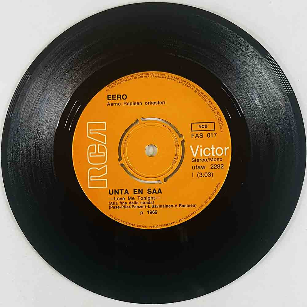 Eero Käytetty 7” ei kuvakantta Unta en saa / Viidakko Jim  kansi Ei kuvakantta levy VG+ vinyylisingle